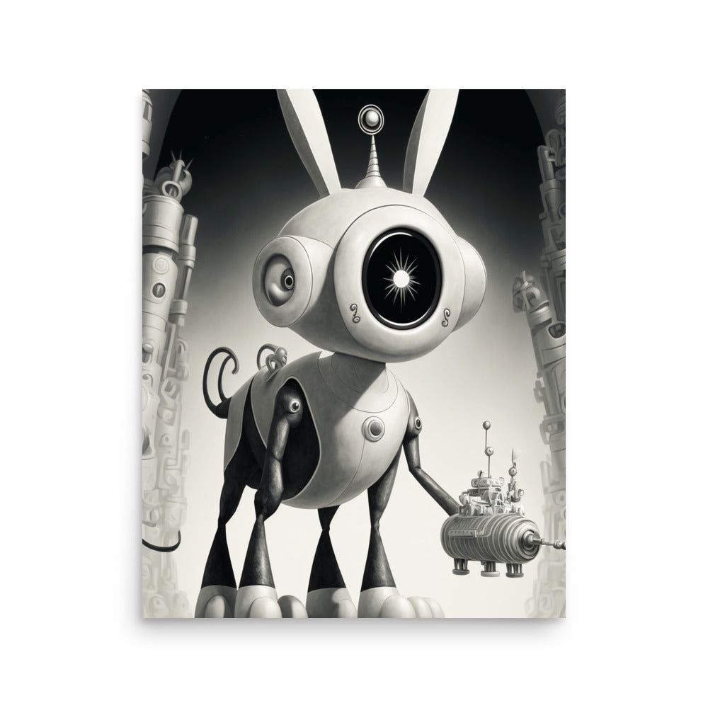 Ro-Bunny: B&W - Luster Poster