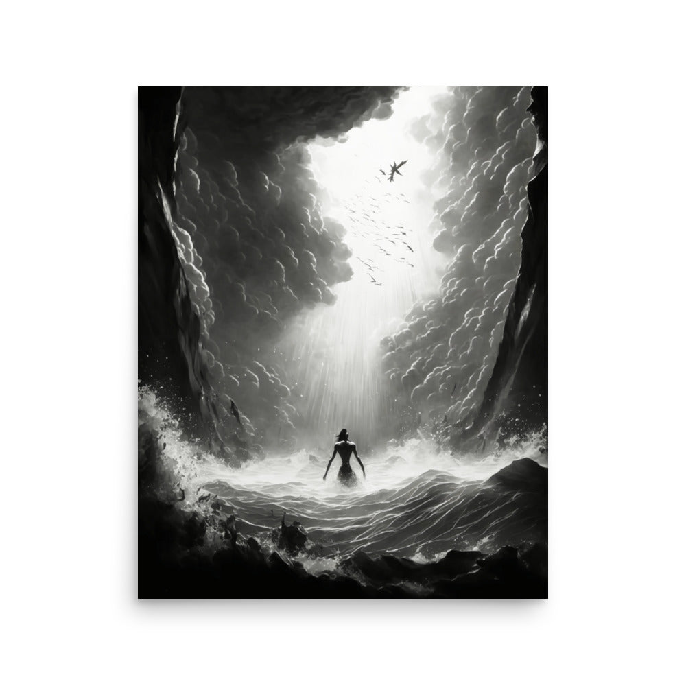 Wave Walker: B&W - Luster Poster