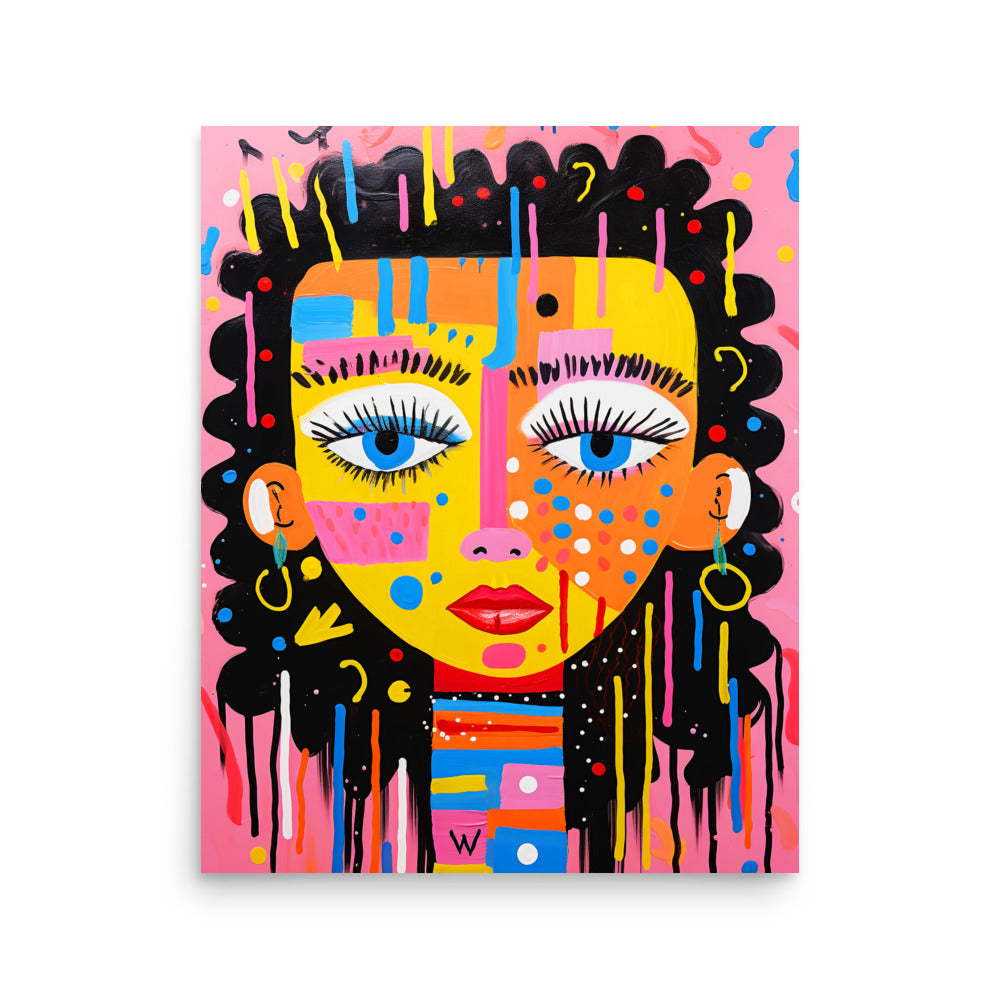 Curious Faces: Vibrant 1/4 - Luster Poster