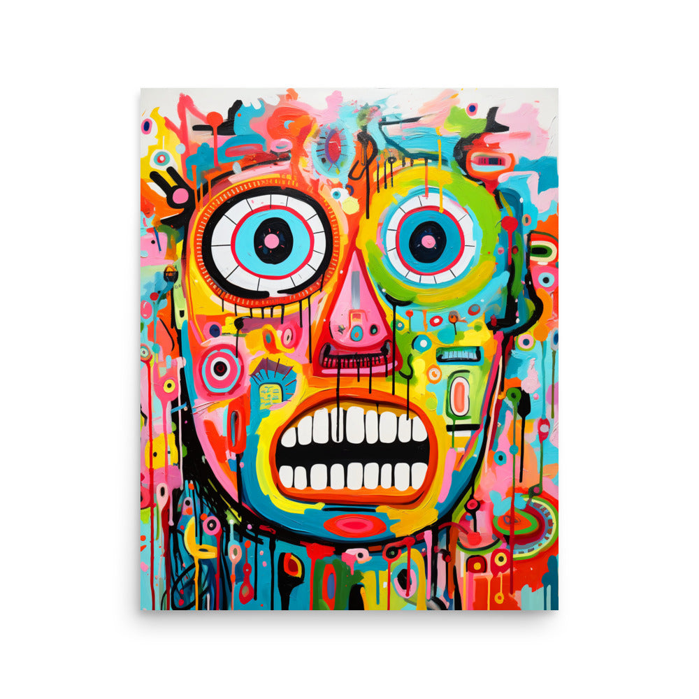 Curious Faces: Vibrant 4/4 - Luster Poster