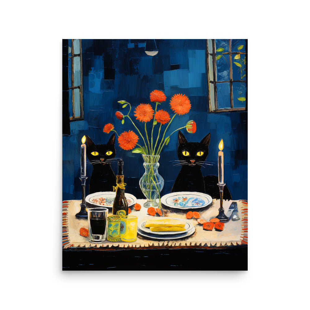 Feline Dinner N4 - Luster Poster