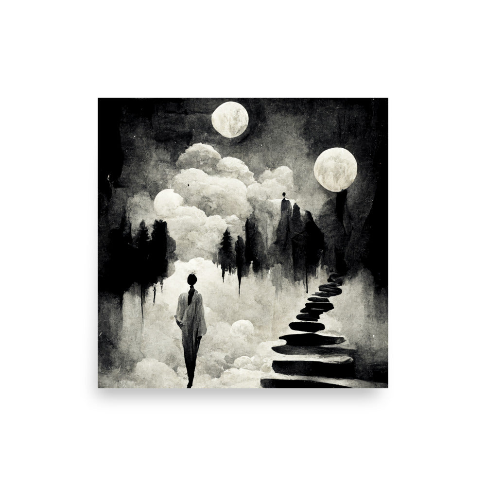 Dream Walking: B&W - Luster Poster