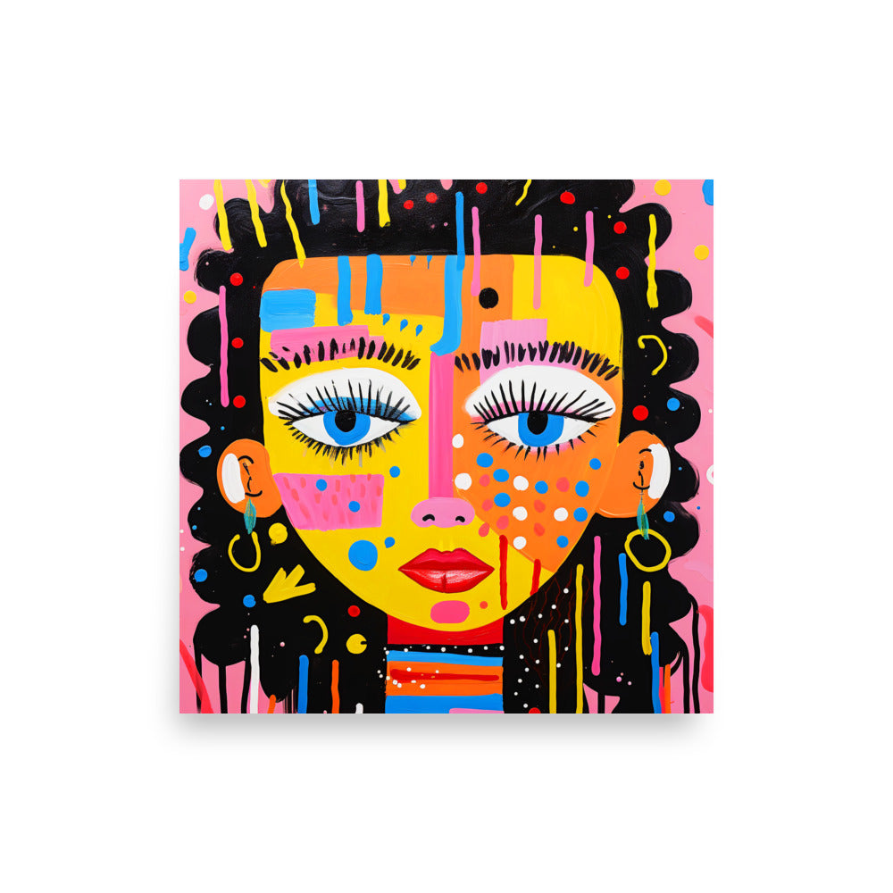 Curious Faces: Vibrant 1/4 - Luster Poster