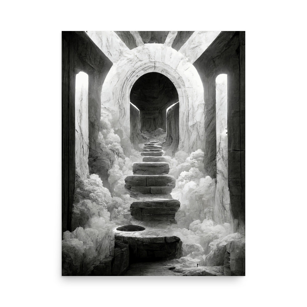 Portal Jumping: B&W - Luster Poster