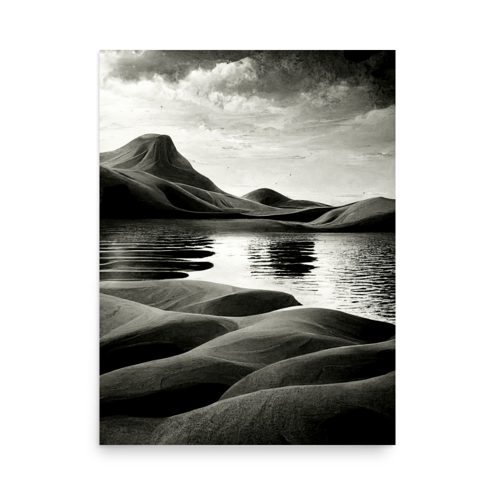 Desert Oasis: B&W - Luster Poster