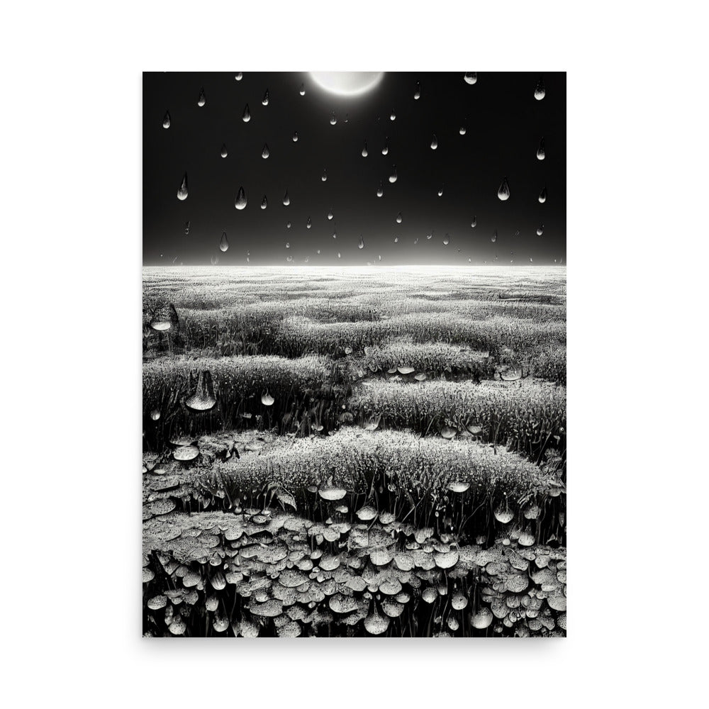 Calming Rain: B&W - Luster Poster