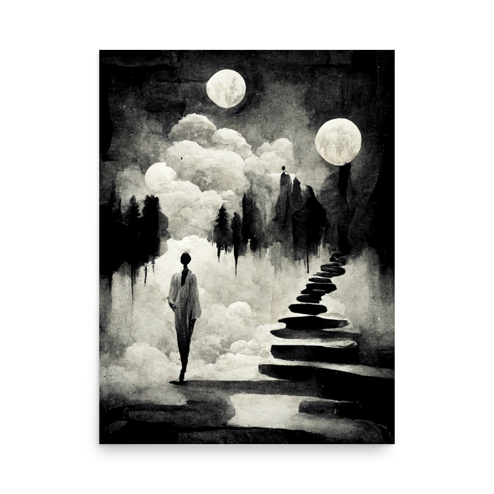 Dream Walking: B&W - Luster Poster