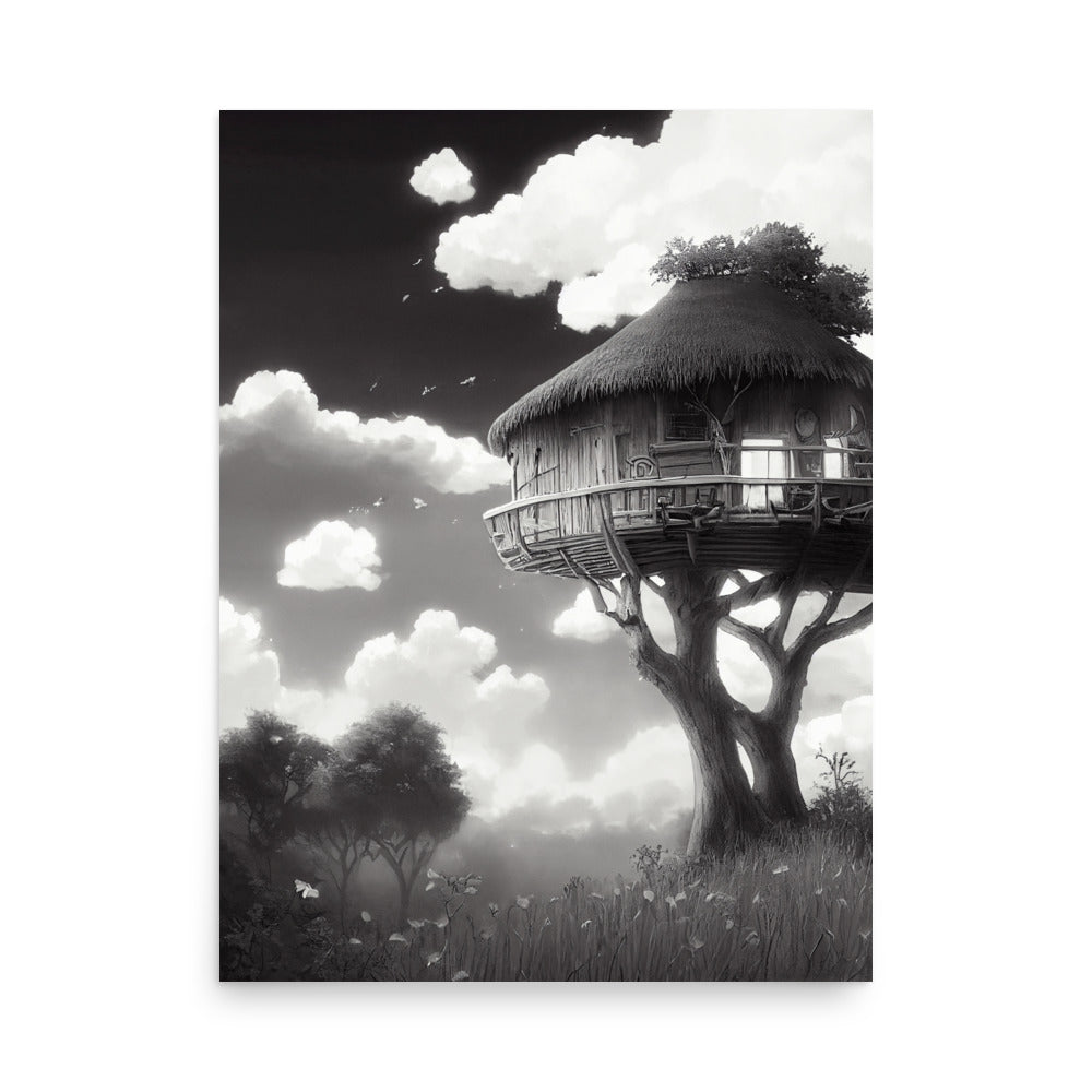 TreeHouse Vibes: B&W - Luster Poster