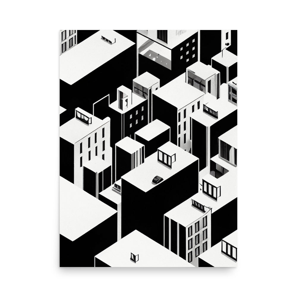 City Shapes: B&W - Luster Poster