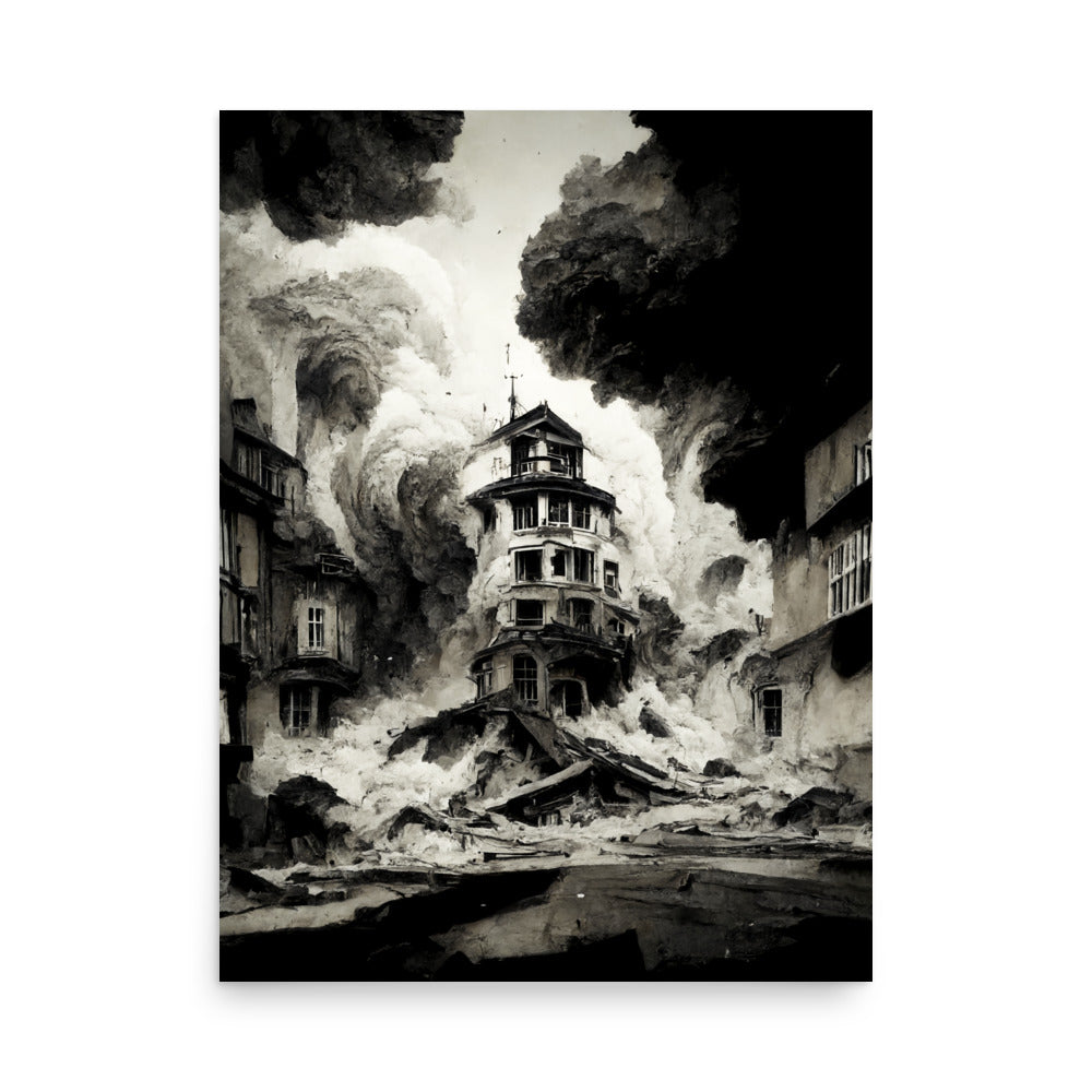 Natural Disaster: B&W - Luster Poster