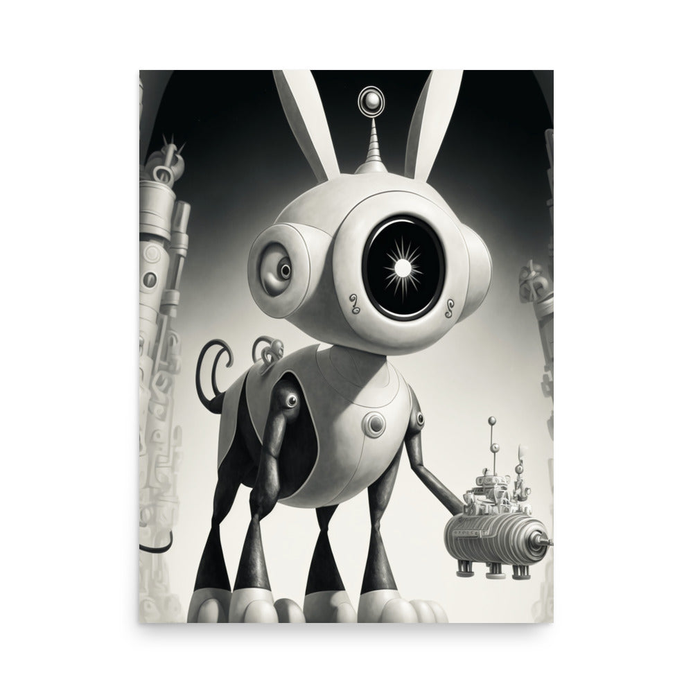 Ro-Bunny: B&W - Luster Poster