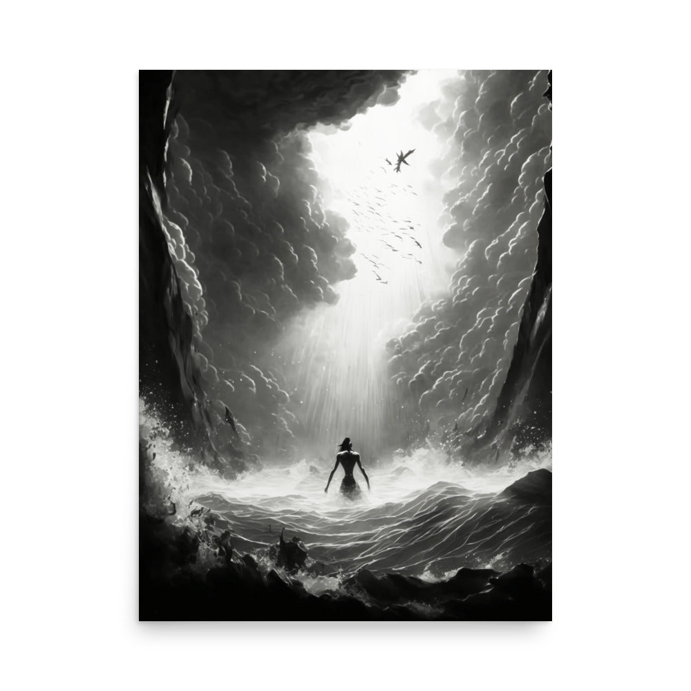 Wave Walker: B&W - Luster Poster