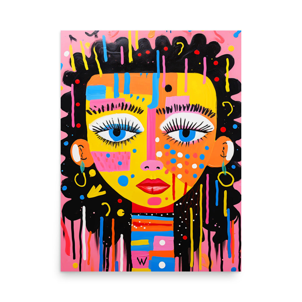 Curious Faces: Vibrant 1/4 - Luster Poster