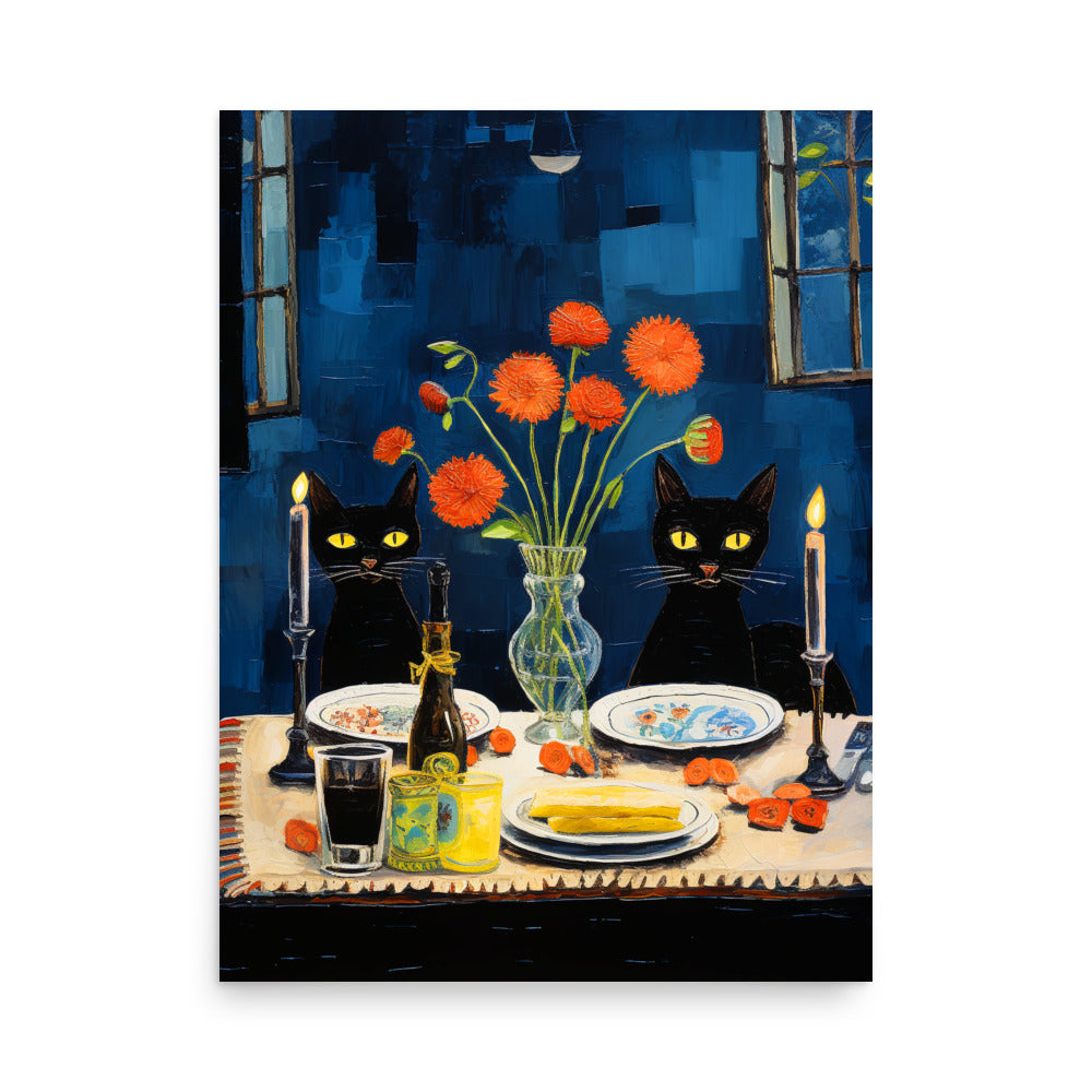 Feline Dinner N4 - Luster Poster