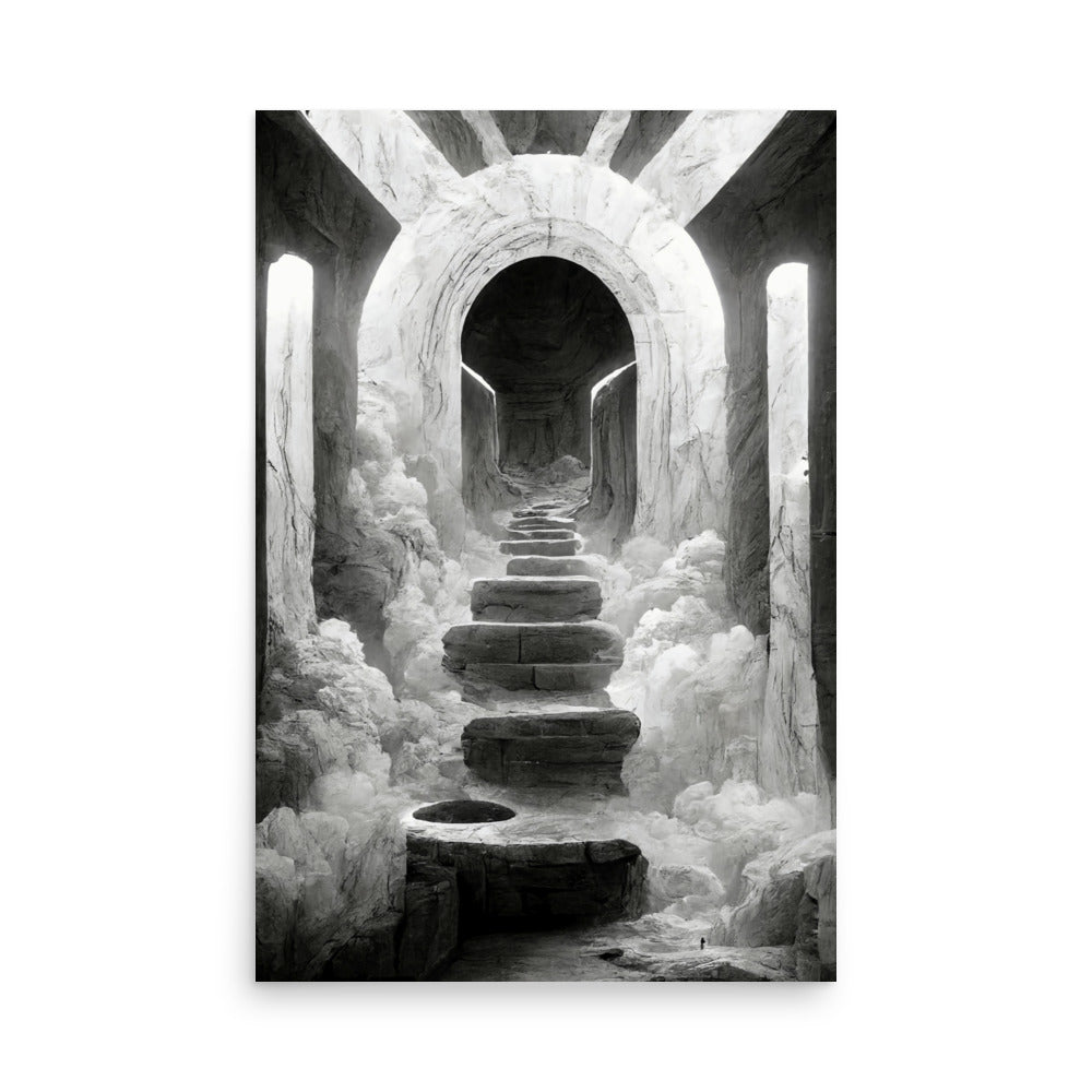 Portal Jumping: B&W - Luster Poster