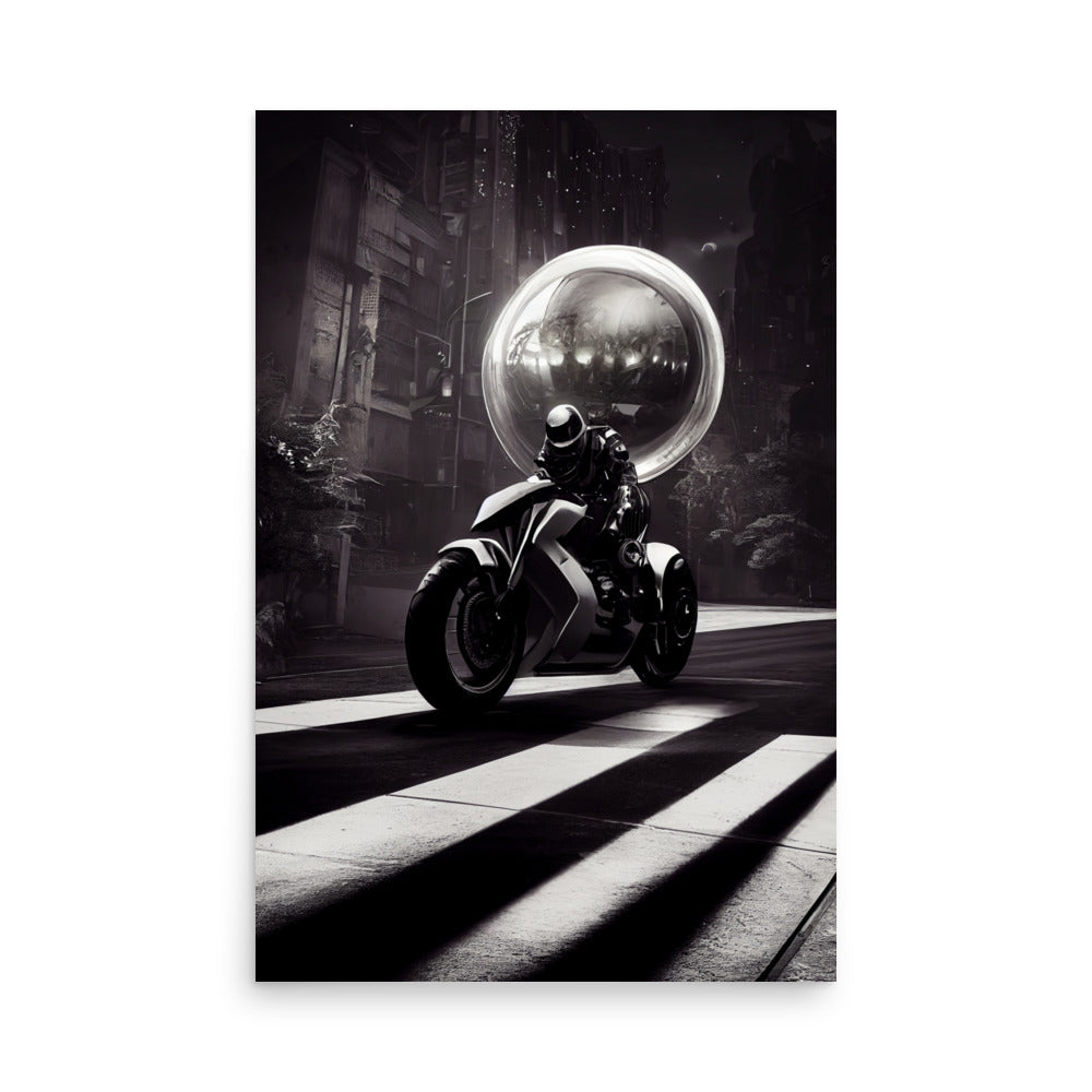 Futuristic Travel: B&W - Luster Poster