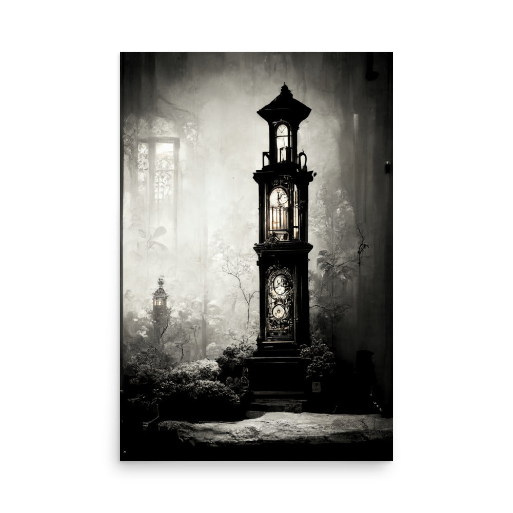 Time Keeper: B&W - Luster Poster