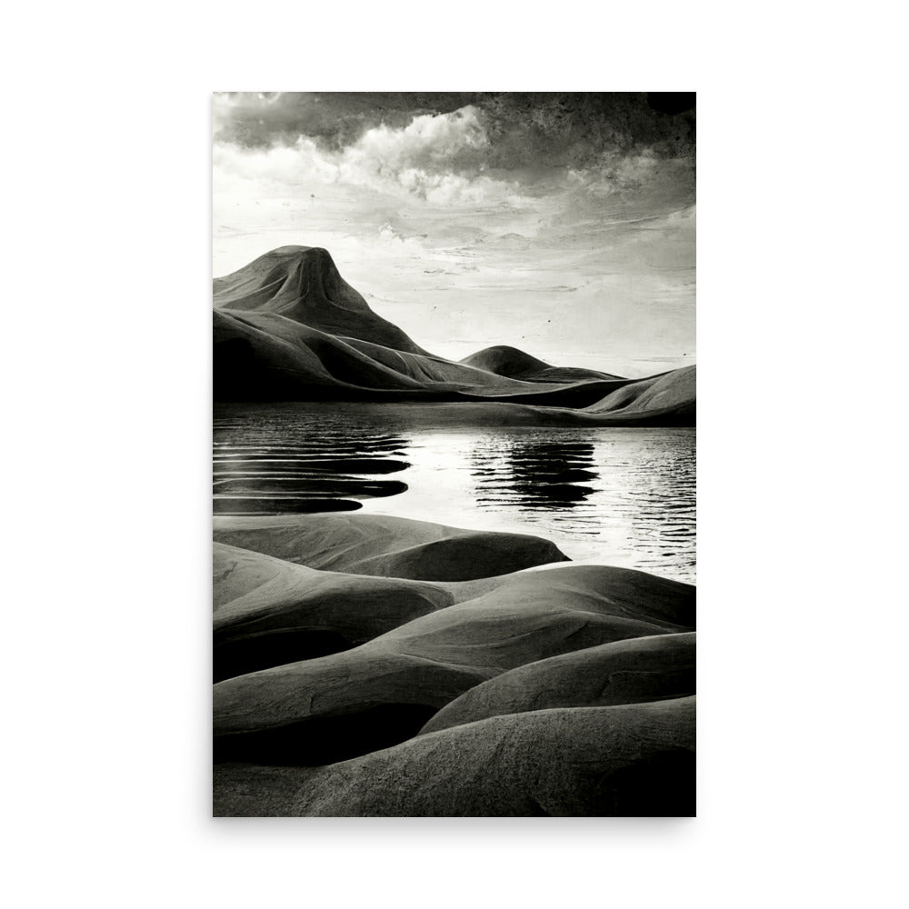 Desert Oasis: B&W - Luster Poster