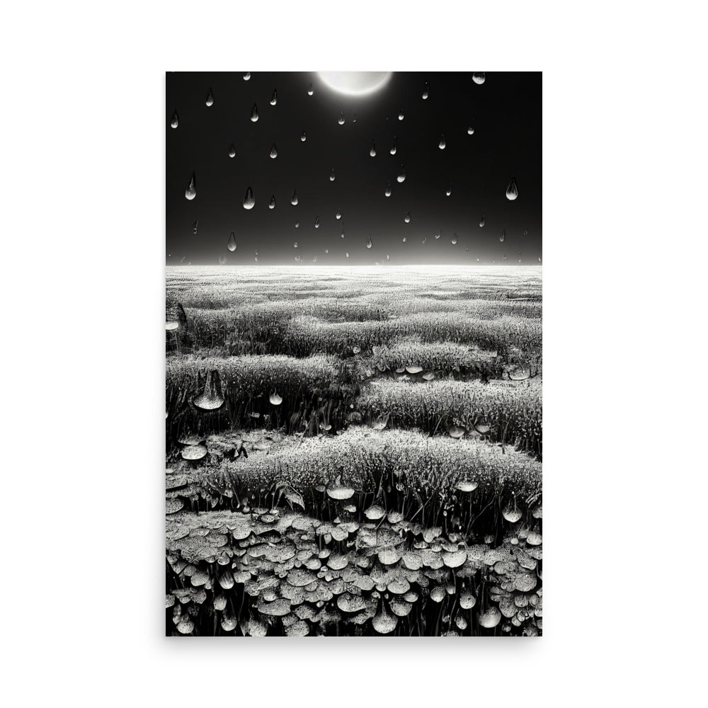 Calming Rain: B&W - Luster Poster