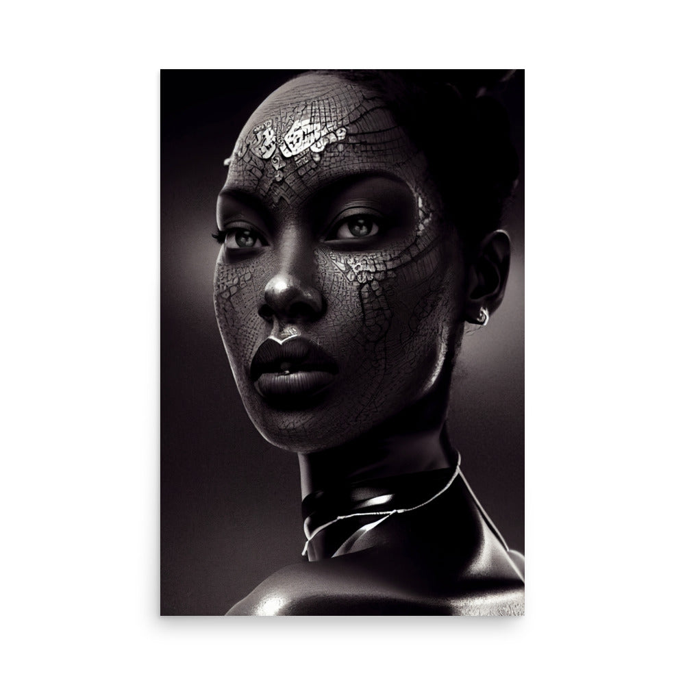 Metallic Shift: B&W - Luster Poster