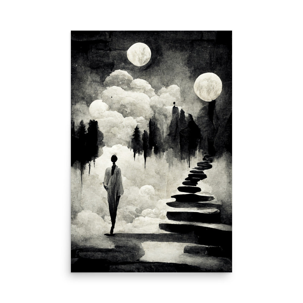 Dream Walking: B&W - Luster Poster