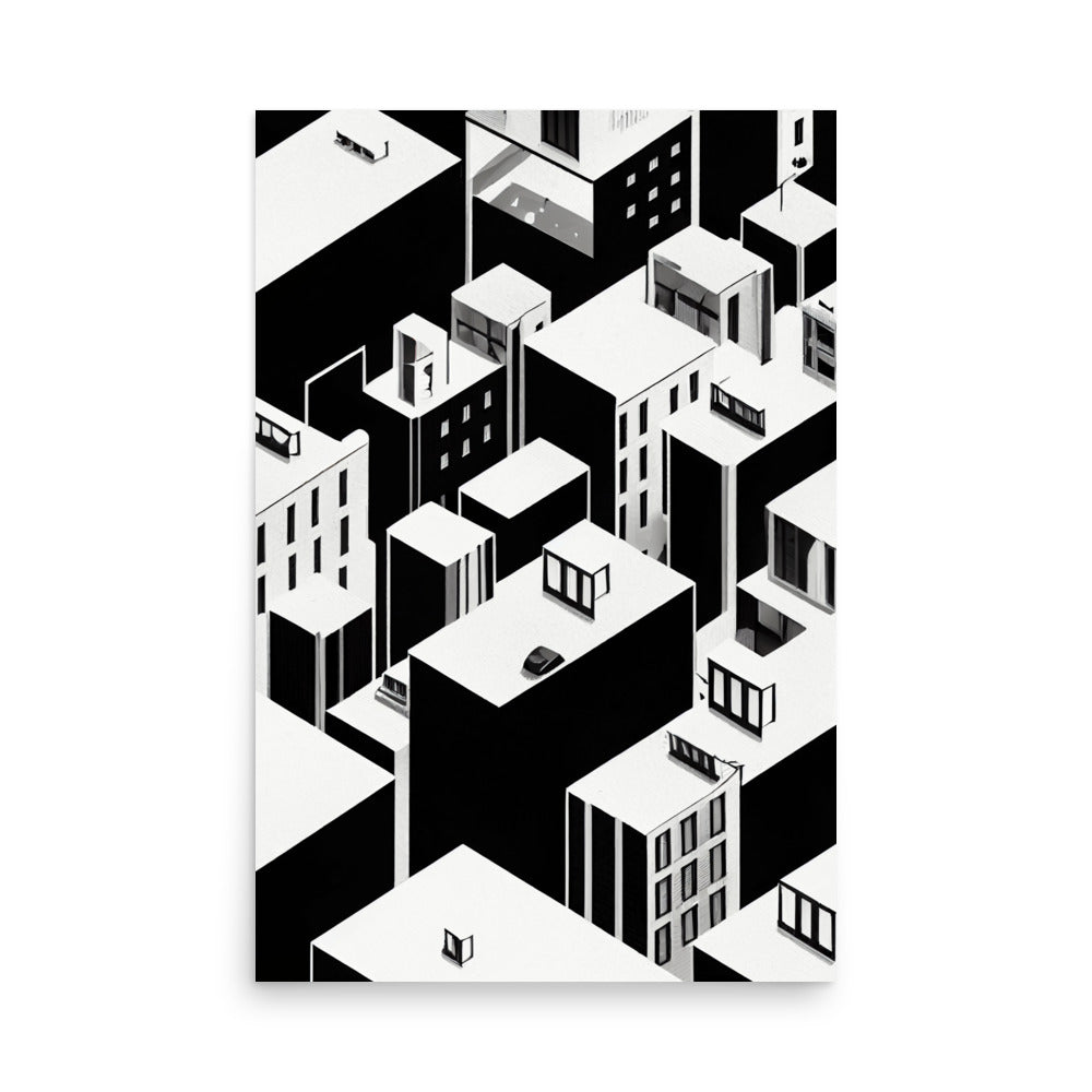 City Shapes: B&W - Luster Poster