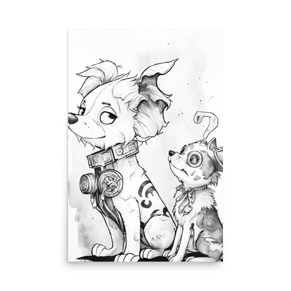 Pet Paintings: B&W - Luster Poster