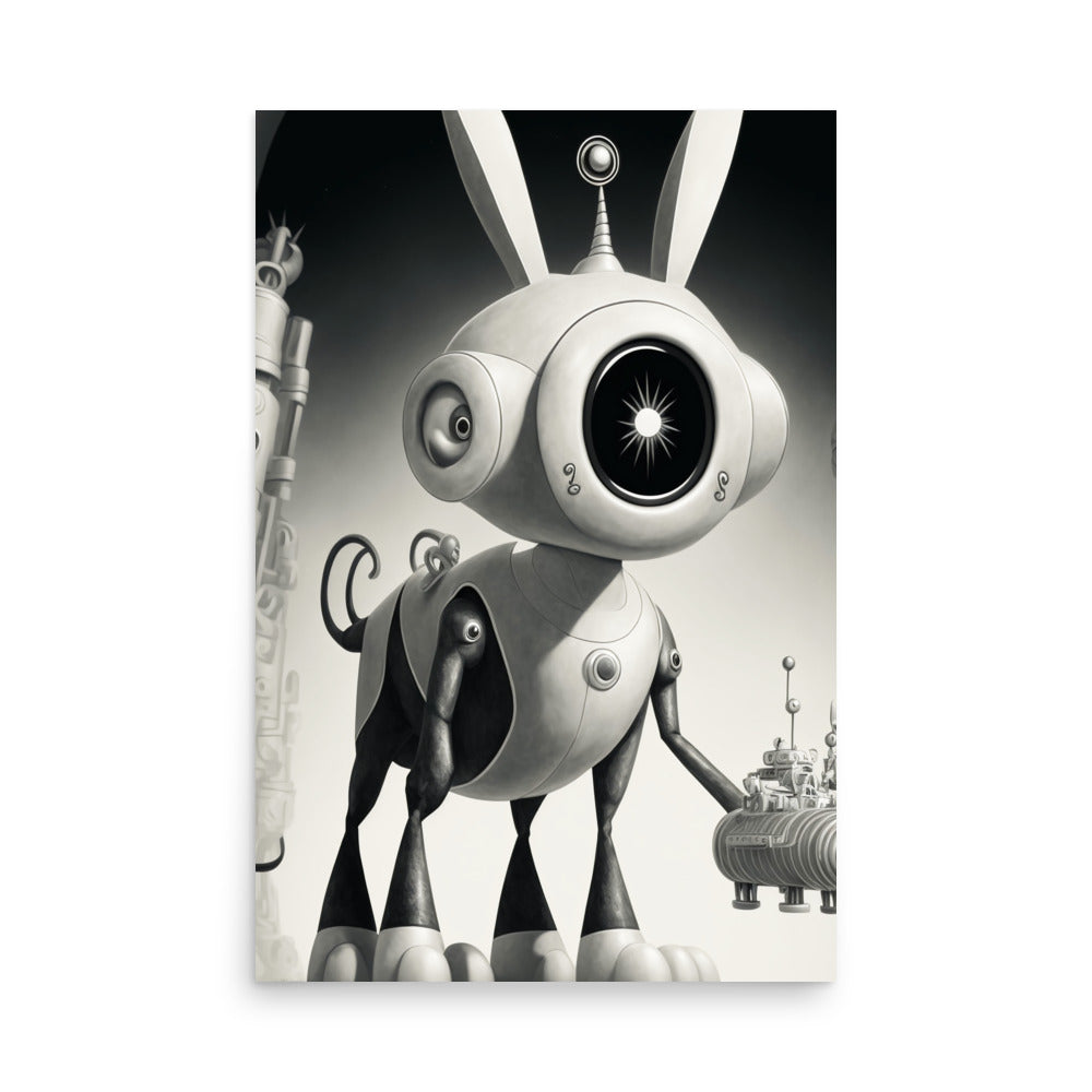 Ro-Bunny: B&W - Luster Poster