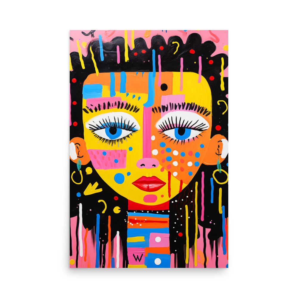 Curious Faces: Vibrant 1/4 - Luster Poster