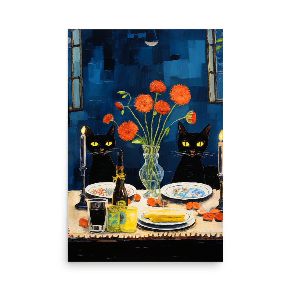 Feline Dinner N4 - Luster Poster