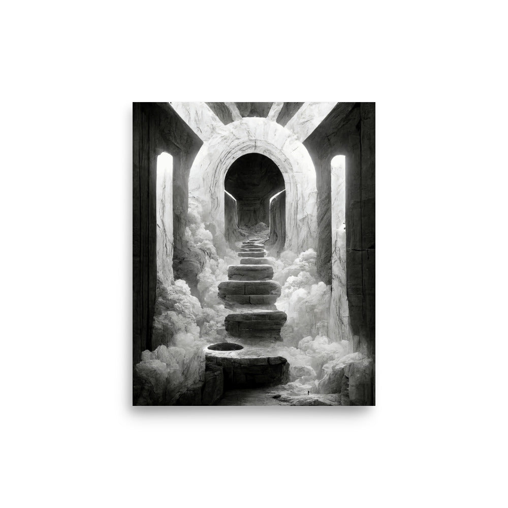 Portal Jumping: B&W - Luster Poster