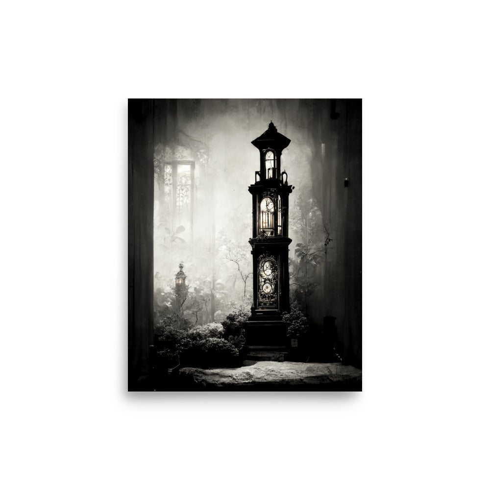 Time Keeper: B&W - Luster Poster