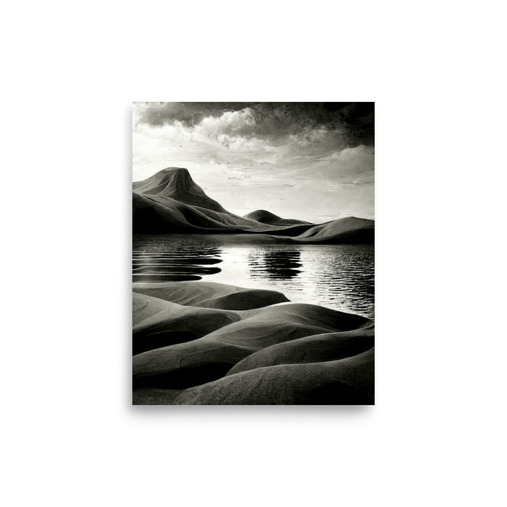 Desert Oasis: B&W - Luster Poster