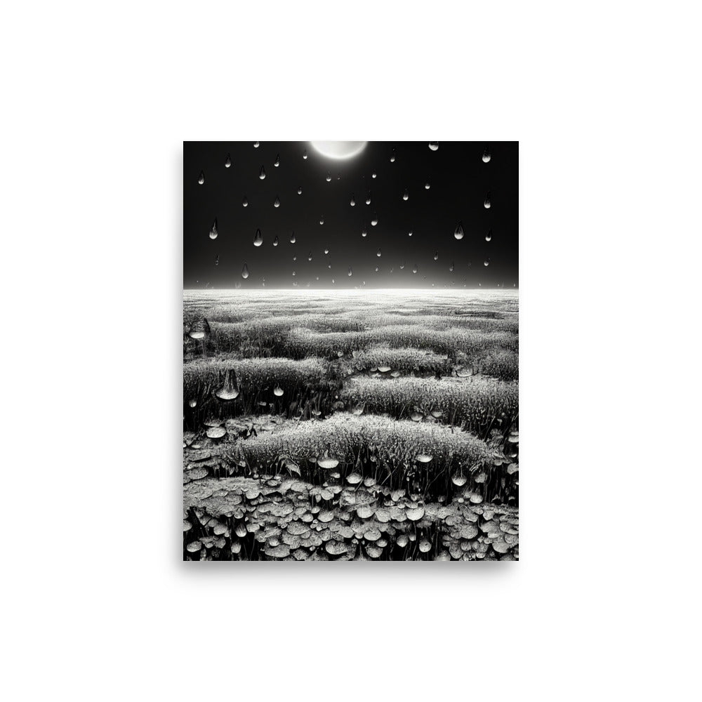 Calming Rain: B&W - Luster Poster