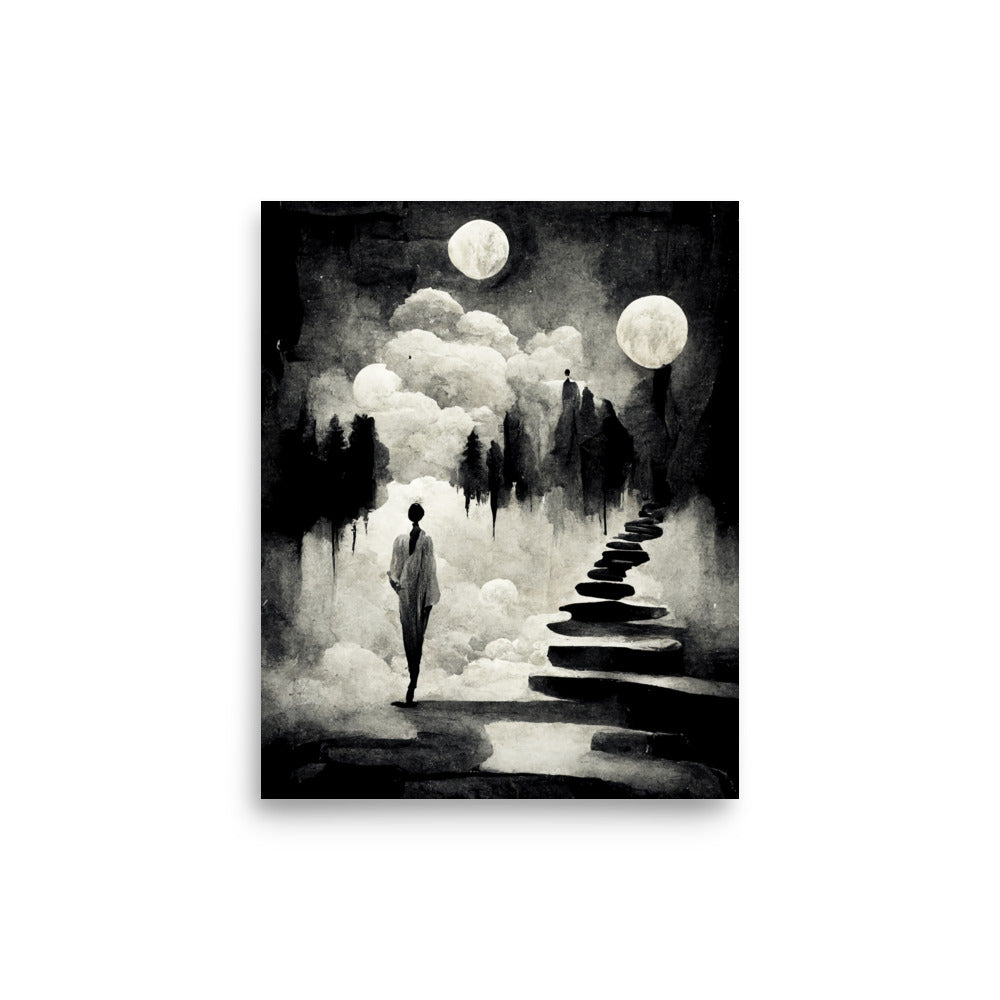 Dream Walking: B&W - Luster Poster