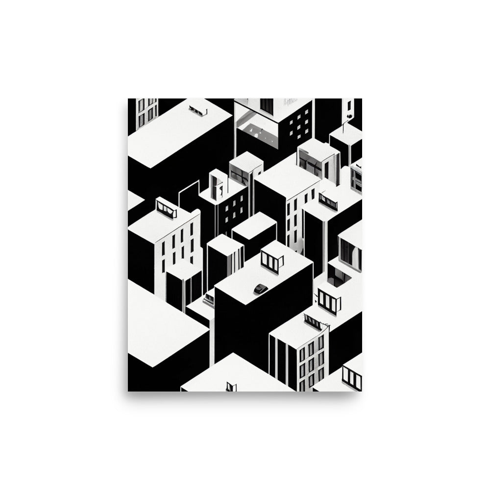 City Shapes: B&W - Luster Poster