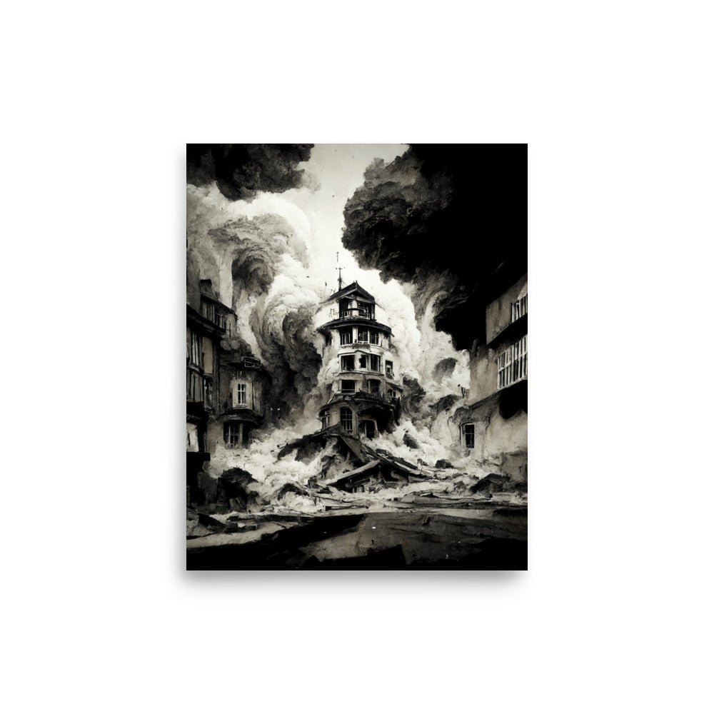 Natural Disaster: B&W - Luster Poster