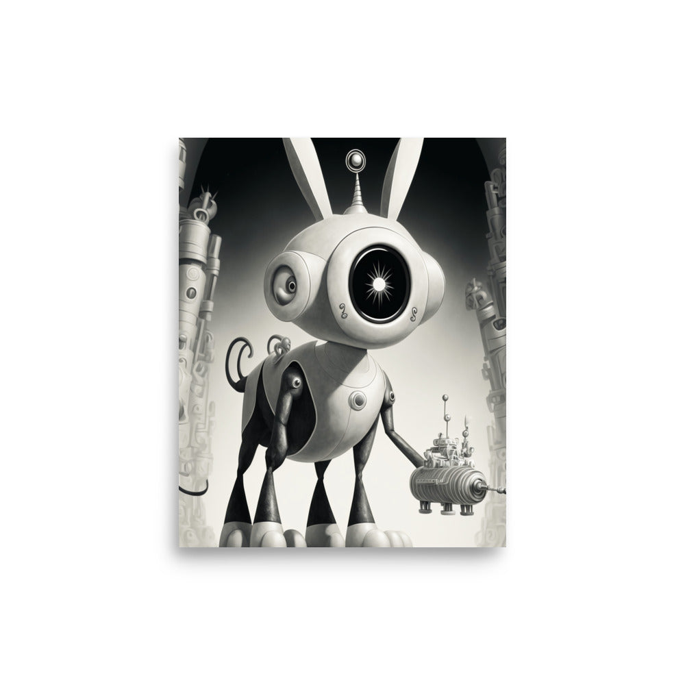 Ro-Bunny: B&W - Luster Poster