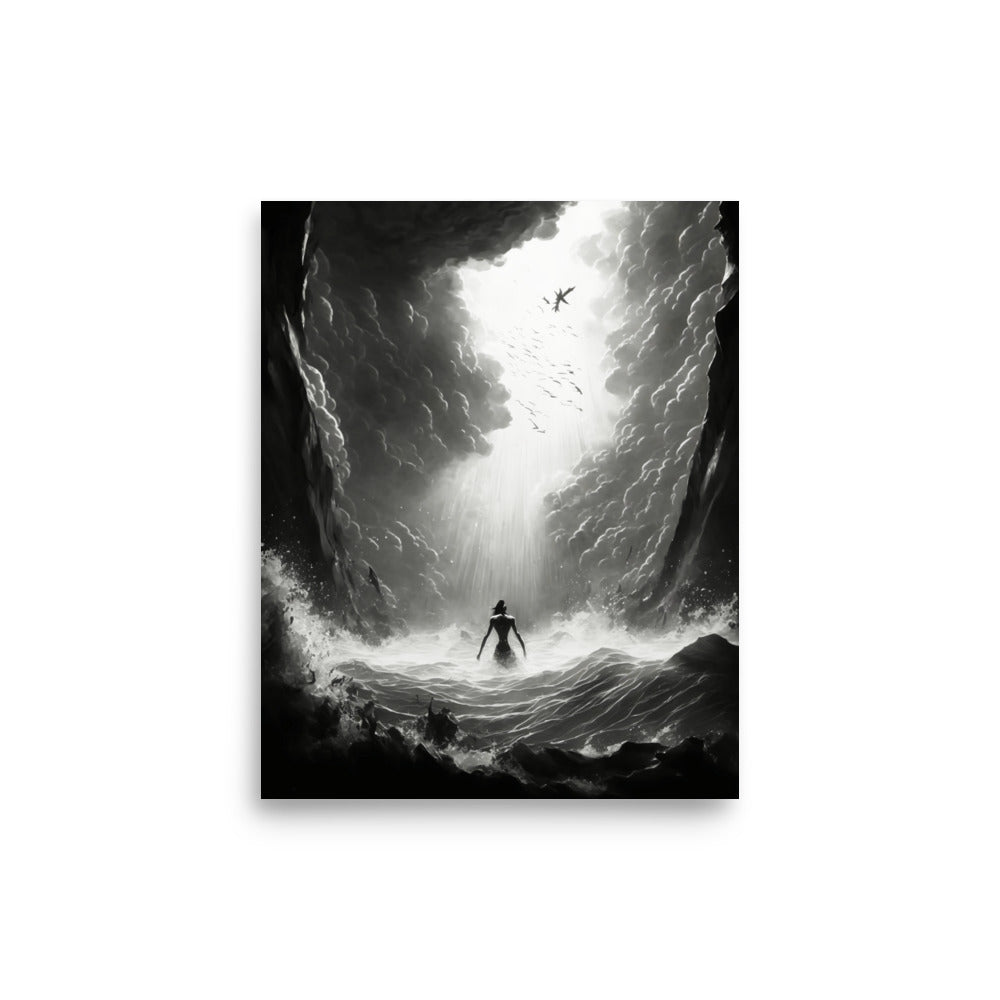 Wave Walker: B&W - Luster Poster