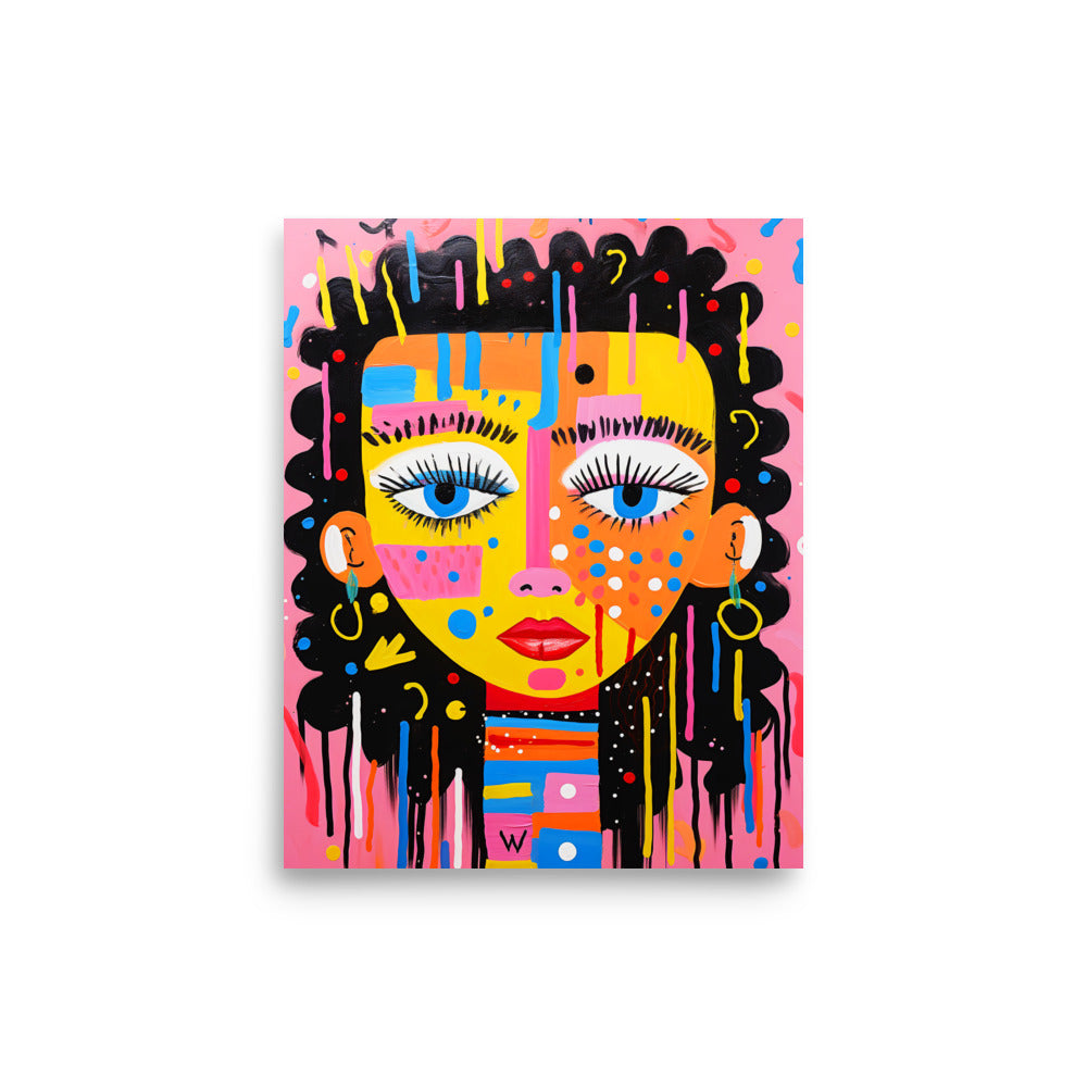 Curious Faces: Vibrant 1/4 - Luster Poster