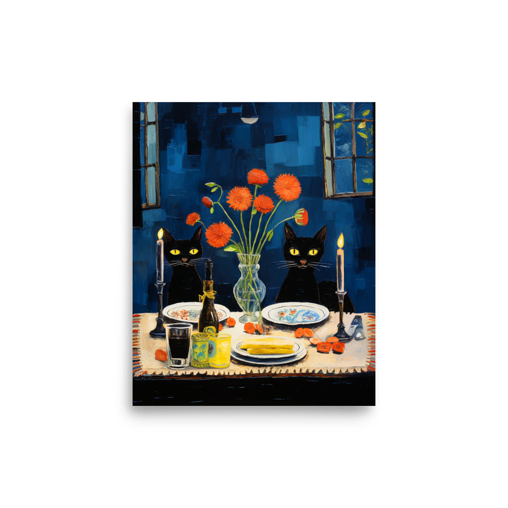 Feline Dinner N4 - Luster Poster